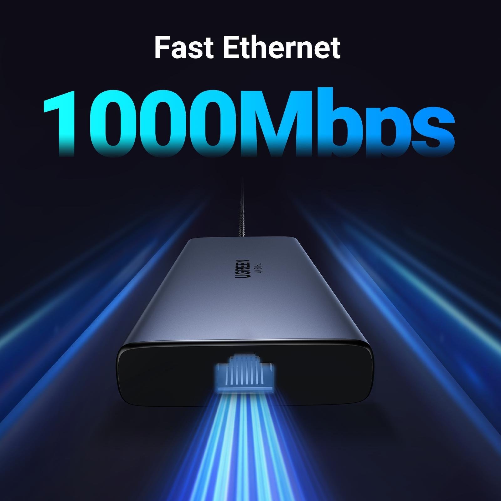 Док-станція UGREEN 10 в 1 2хHDMI 4K 60Гц/2xUSB-A 2xUSB-C 3.2 10 Гбіт/с Ethernet 1 Гбіт/с SD/TF/PD 100Вт Сірий (45380) - фото 6 Док-станція UGREEN 10 в 1 2хHDMI 4K 60Гц/2xUSB-A 2xUSB-C 3.2 10 Гбіт/с Ethernet 1 Гбіт/с SD/TF/PD 100Вт Сірий (45380) - фото 6