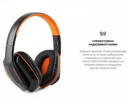 Наушники Kotion Each B3506 Black/Orange (ktb3506bt) - фото 7