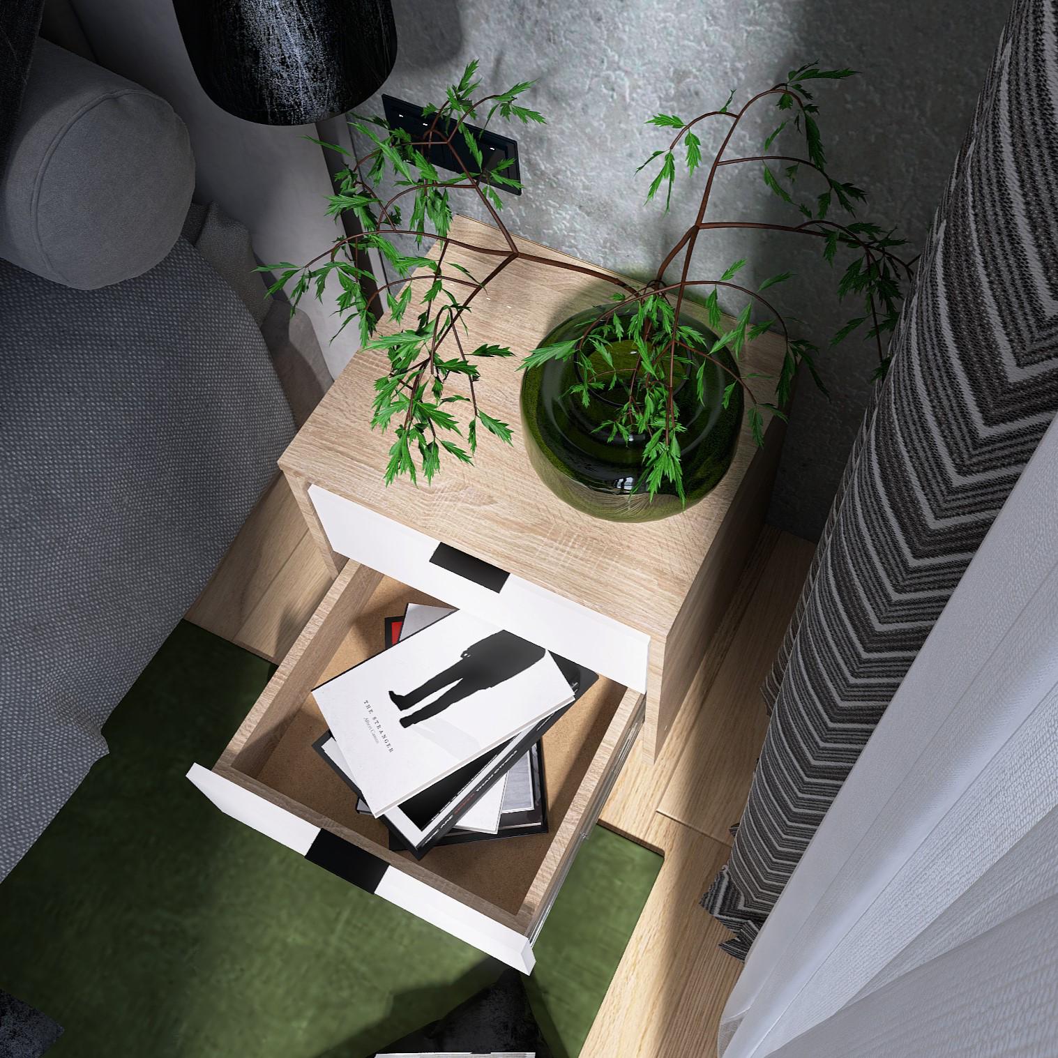 Тумба прикроватная Everest Сити 450 452х380х442 мм Сонома/Белый (11427) - фото 3 Тумба прикроватная Everest Сити 450 452х380х442 мм Сонома/Белый (11427) - фото 3