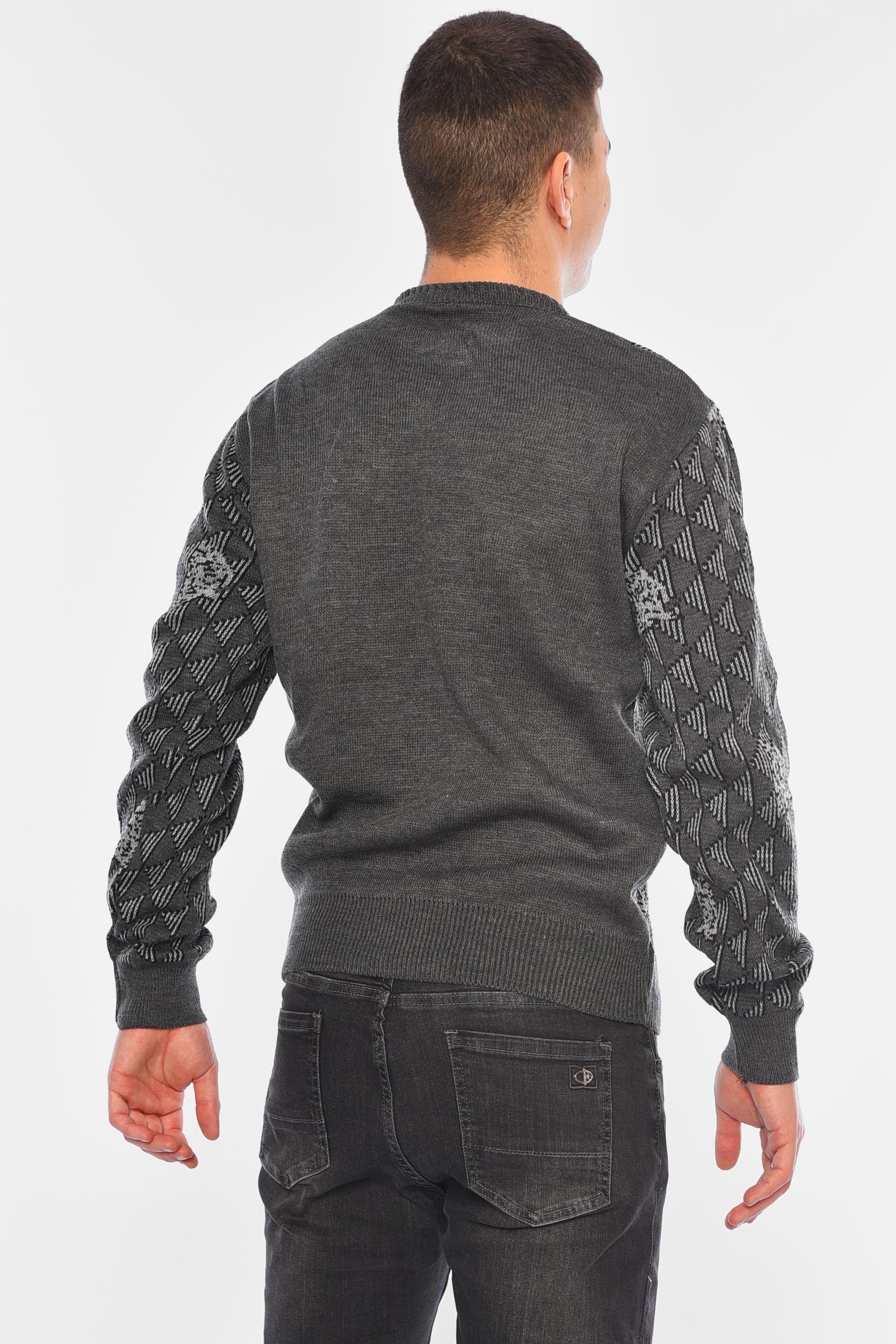 Светр чоловічий однотонний M Сірий (194517) - фото 3 Светр чоловічий однотонний M Сірий (194517) - фото 3