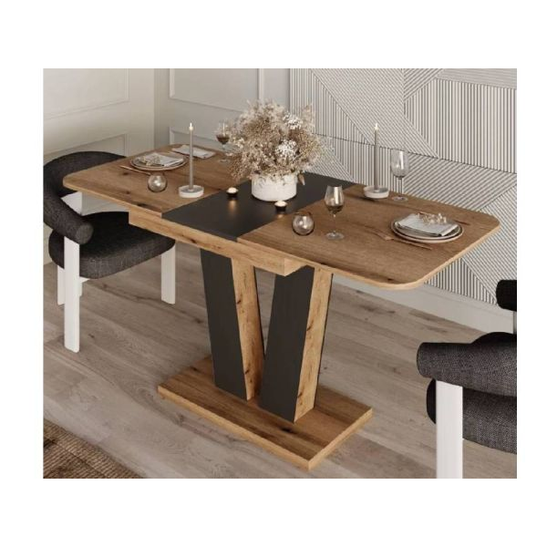 Обеденный раскладной стол ART IN HEAD Vendi ЛДСП 80х140/40 см Дуб эвок/Графитовый (TB25100700000) - фото 3 Обеденный раскладной стол ART IN HEAD Vendi ЛДСП 80х140/40 см Дуб эвок/Графитовый (TB25100700000) - фото 3