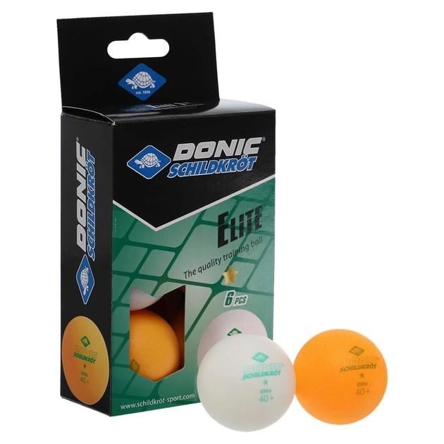 М'ячі Donic Elite plastic 6 шт. White/Orange (608511)