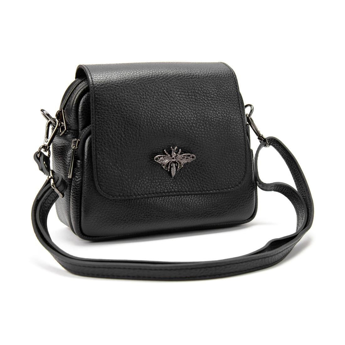 Женская сумка кросс-боди Royal Bag F-IT-9808A с клапаном кожаная Черный (5916)
