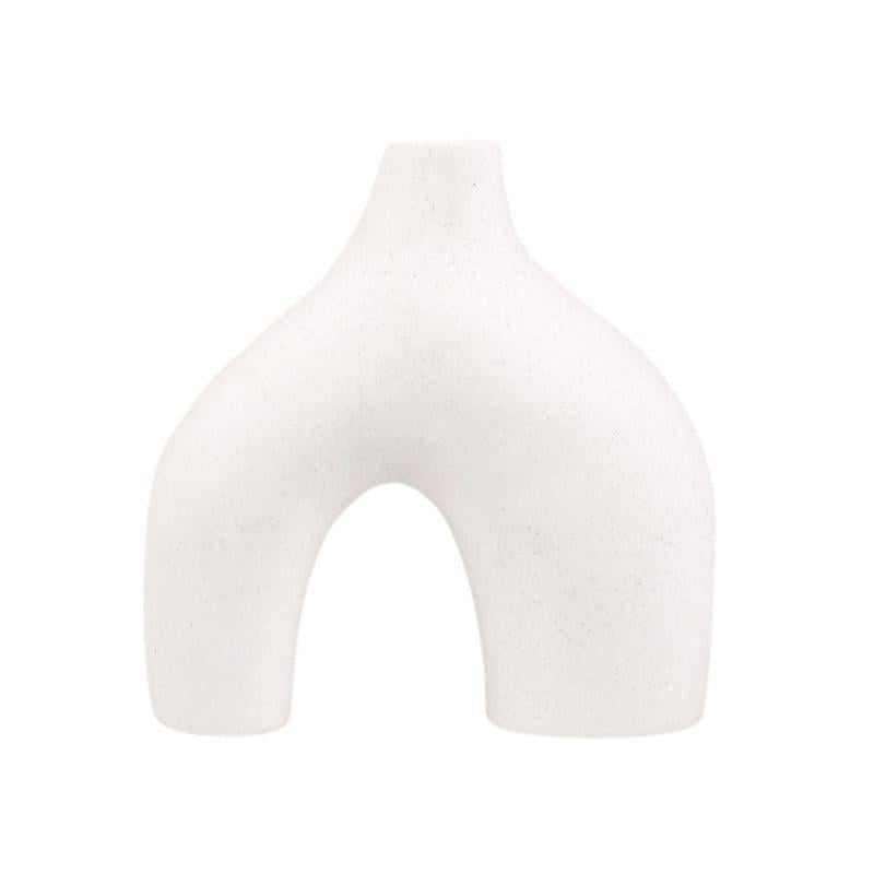 Ваза для цветов Lesko Скандинавский стиль двуногая керамическая White (25713738) Ваза для цветов Lesko Скандинавский стиль двуногая керамическая White (25713738)