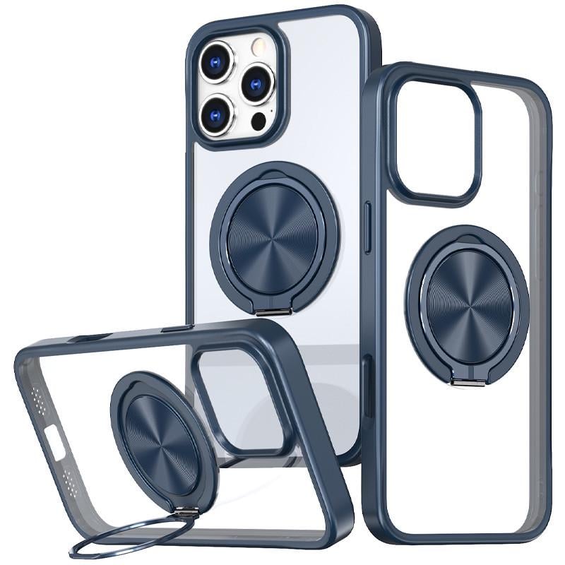 Противоударный чехол TPU+PC Metal Ring with MagSafe для Apple iPhone 16 Pro (6.3") Синий