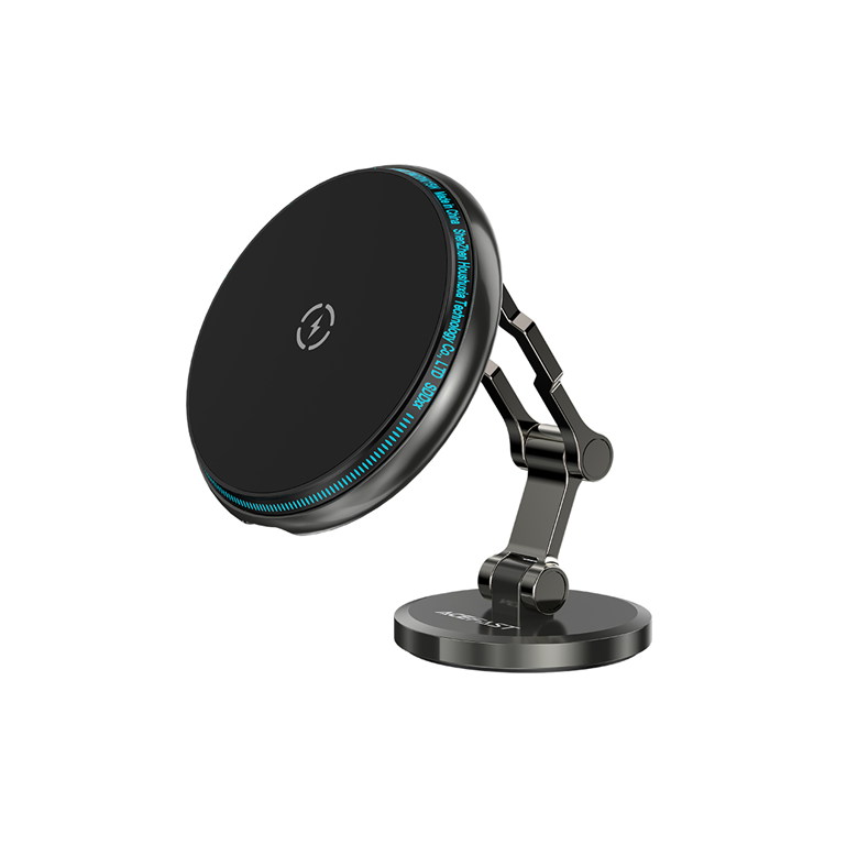 Держатель для телефона в машину с БЗП Acefast D30 magnetic folding wireless charging car holder Black (19411)