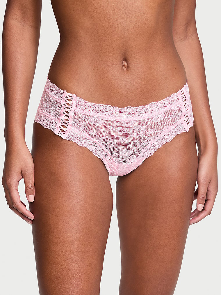 Трусики кружевные Victoria's Secret Lace-Up Lace Cheeky Panty S Розовый (26645256) Трусики кружевные Victoria's Secret Lace-Up Lace Cheeky Panty S Розовый (26645256)