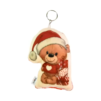 Брелок плюшевий Strateg Новорічний Тедді (60753 4823113884352)