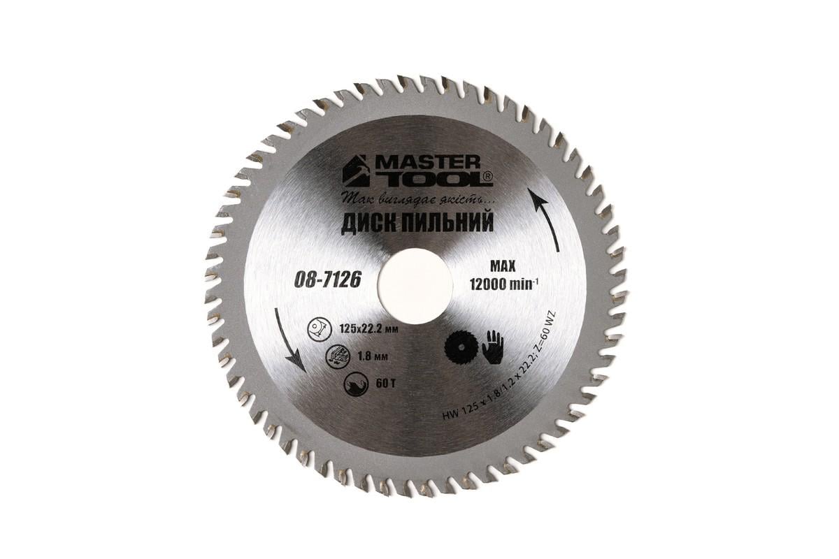 Диск пильный для дерева MasterTool с твердосплавными напайками 125х22,2х60T (08-7126)