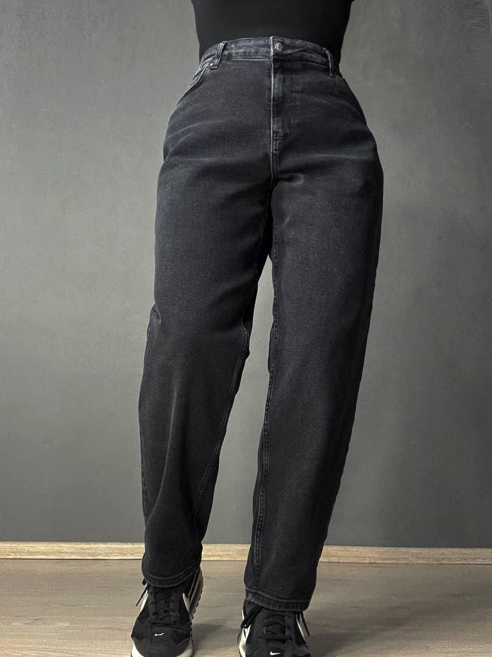 Джинсы женские Sherocco 3302-1 мом relax большие размеры супер батал р. 44 Черный (4994)