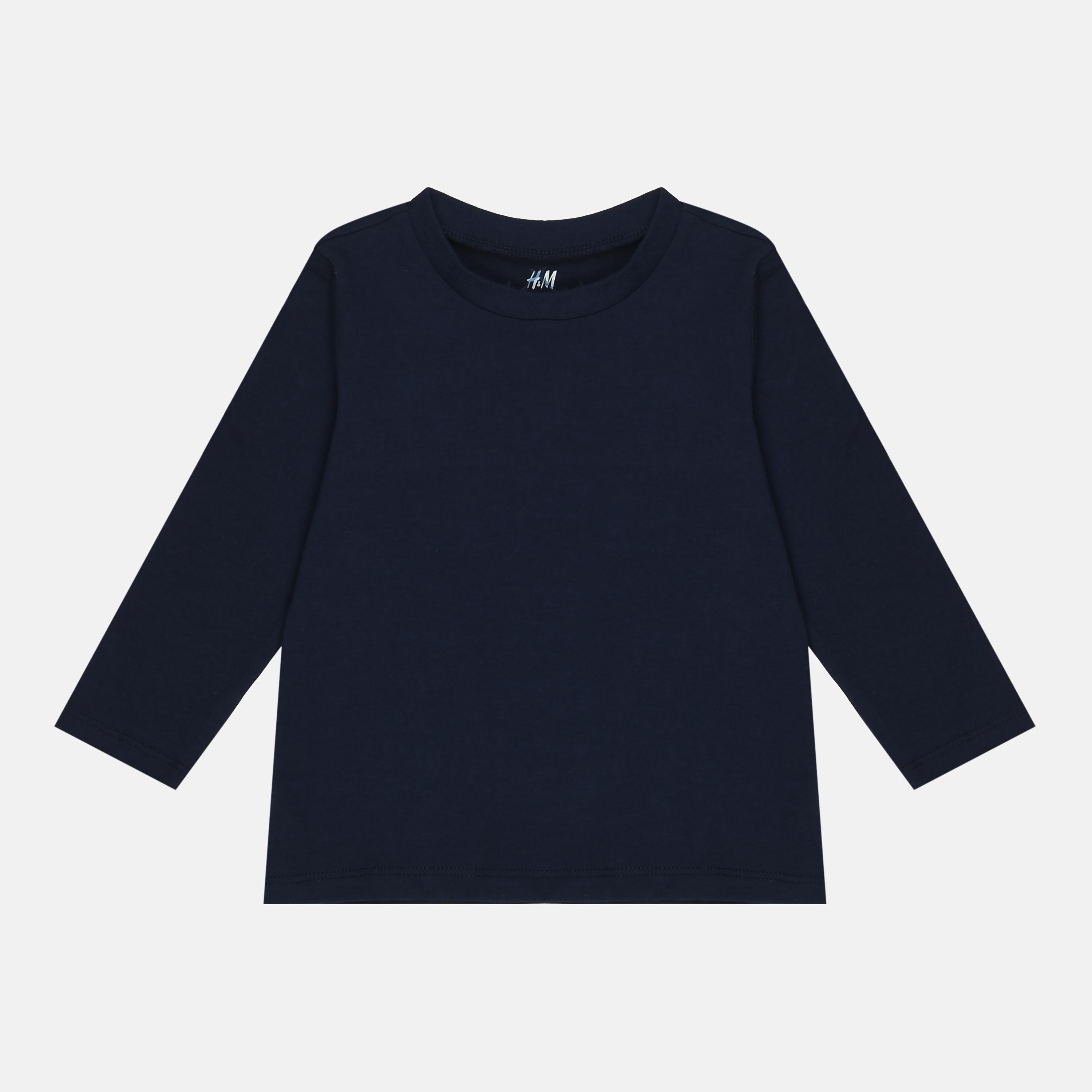 Лонгслив H&M 74 см Темно-синий (180363589522)