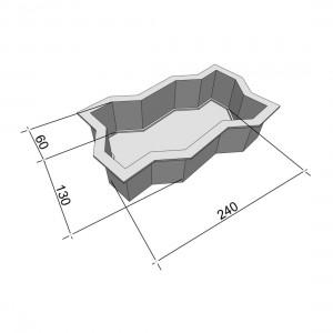 Форма для тротуарної плитки Змійка фігурна 240х125х60 мм - фото 2