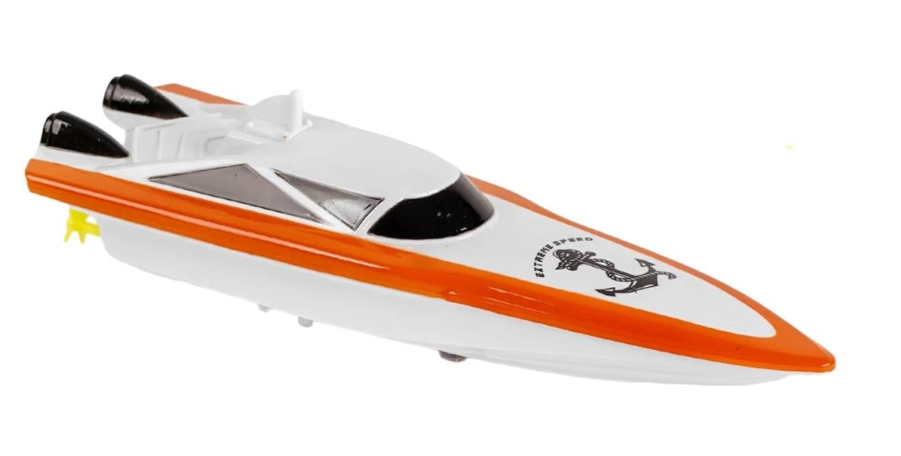 Катер на радиоуправлении Peedboat 24 GHz аккумулятор USB- кабель White/Orange (116973)