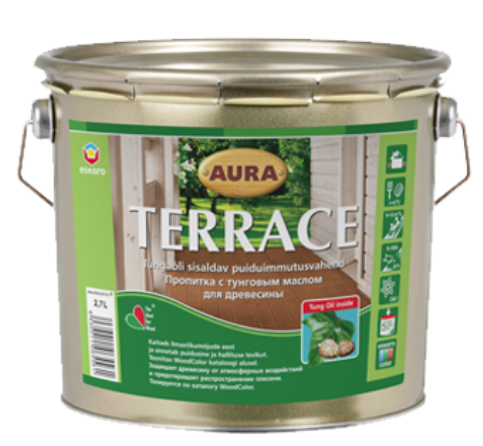 Масло атмосферостойкое для террас Aura TERRACE 2,7 л (2171362927)
