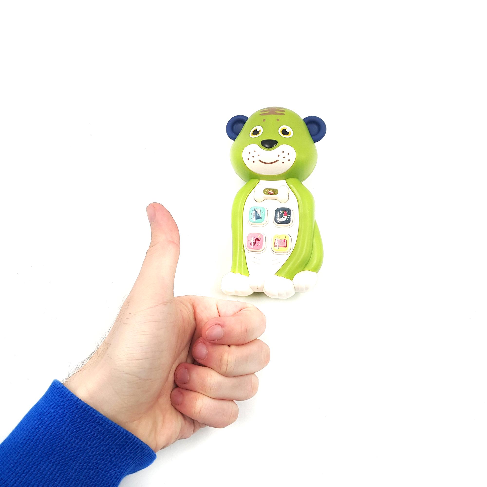 Телефон інтерактивний Тигреня ТК Group 15 см укр. озвучка Зелений (125257z) - фото 6