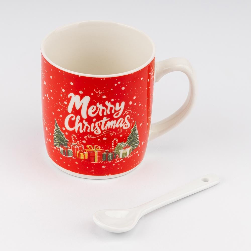 Чашка з ложечкою Різдвяні подарунки 200 мл (9250-014) - фото 5 Чашка з ложечкою Різдвяні подарунки 200 мл (9250-014) - фото 5