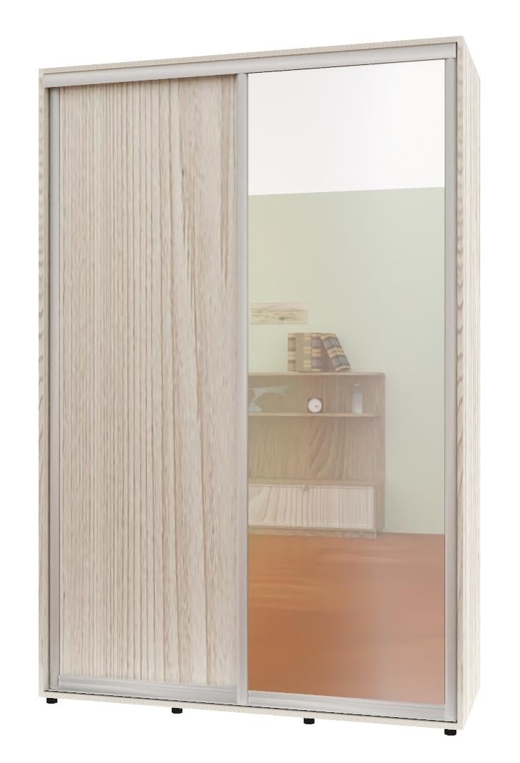 Шкаф-купе двухдверный Комфорт Мебель ДСП/зеркало макси 160х60х240 см Дуб Беленый (14609) Шкаф-купе двухдверный Комфорт Мебель ДСП/зеркало макси 160х60х240 см Дуб Беленый (14609)