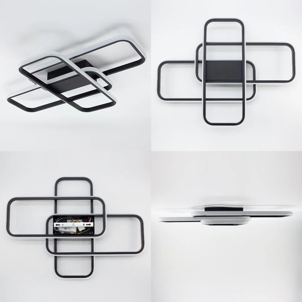 Люстра светодиодная ESLLSE SVEN 3SQ с пультом 90 Вт 635x478x75 мм Черный (10567) - фото 9 Люстра светодиодная ESLLSE SVEN 3SQ с пультом 90 Вт 635x478x75 мм Черный (10567) - фото 9