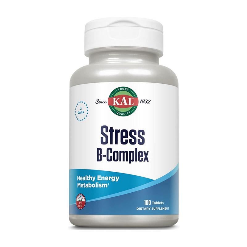 Витамины группы B с витамином C холином и инозитолом KAL Stress B-Complex 100 табл.