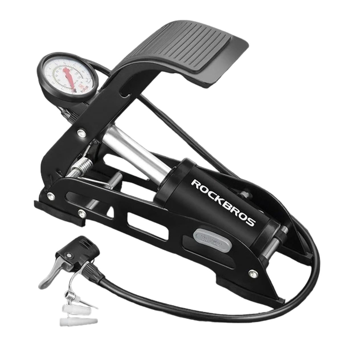 Насос велосипедный ножной с манометром ROCKBROS FP540BK 160 psi/11 бар (RB-FP540BK-4813)