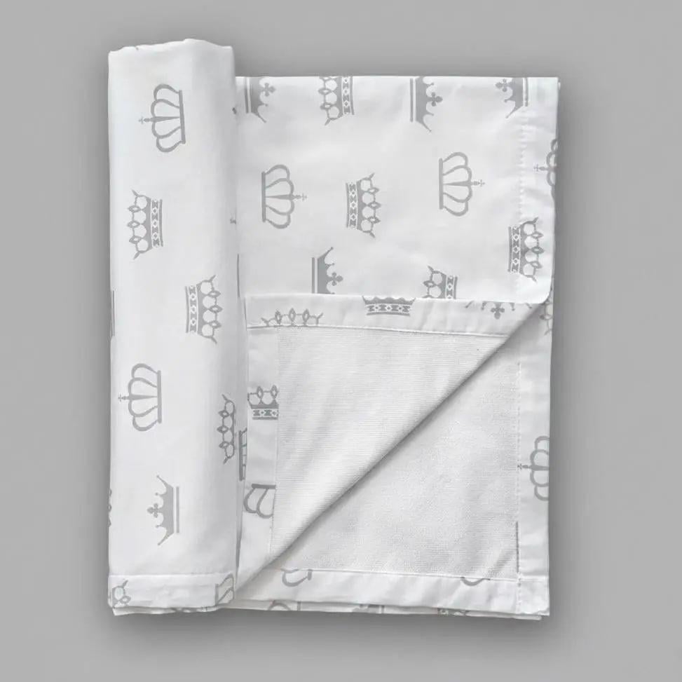 Пеленка детская непромокаемая BST хлопок/мембранная/бамбуковая махра 100х70 см Белый/Серый (1807553773)