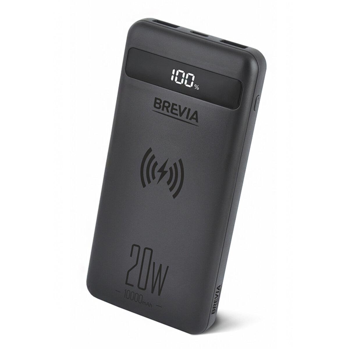 Повербанк Brevia Li-Pol LCD Wireless Qi10W 10000 mAh/20W (45118)