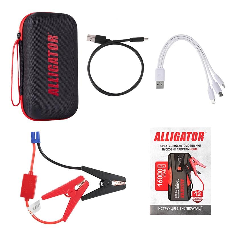 Пусковий пристрій Alligator JS840 Jump Starter 400 A/800 A 16000 mAh (12600357) - фото 4