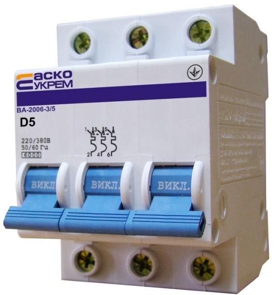 Автоматический выключатель Аско-Укрем ВА-2006 3р 5А (59402)