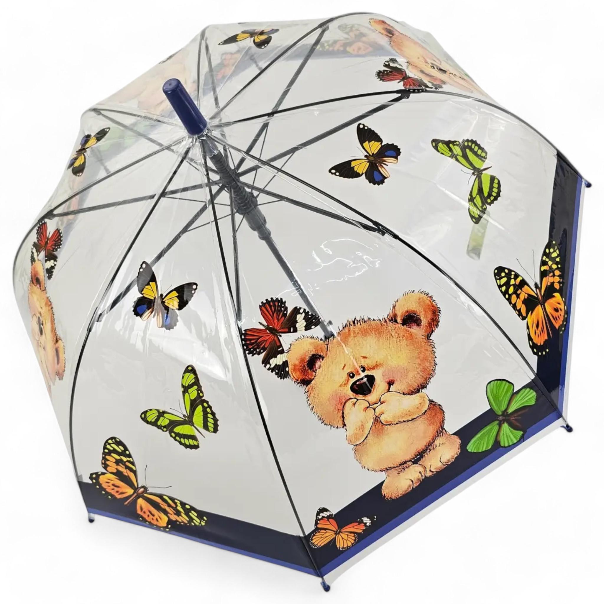 Парасолька тростина Rain ProoF Teddy Bear Adventure напівавтомат на 8 спиць Blue