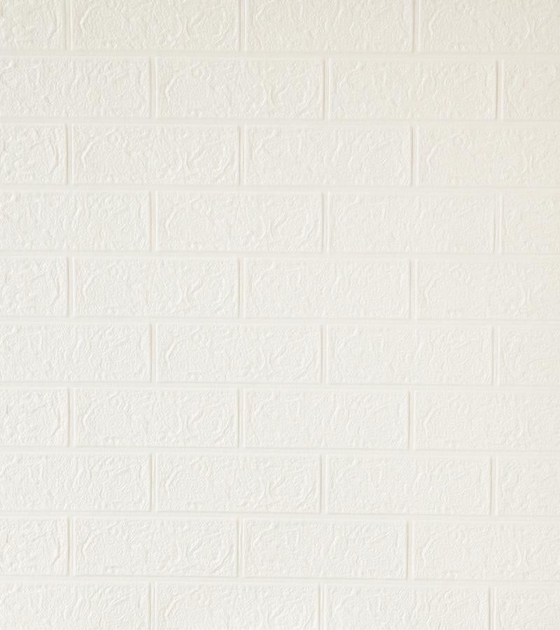 Декоративные 3D-панели для стен самоклеящиеся Кирпич ПВХ 770х700х3 мм Белый (А1-3)