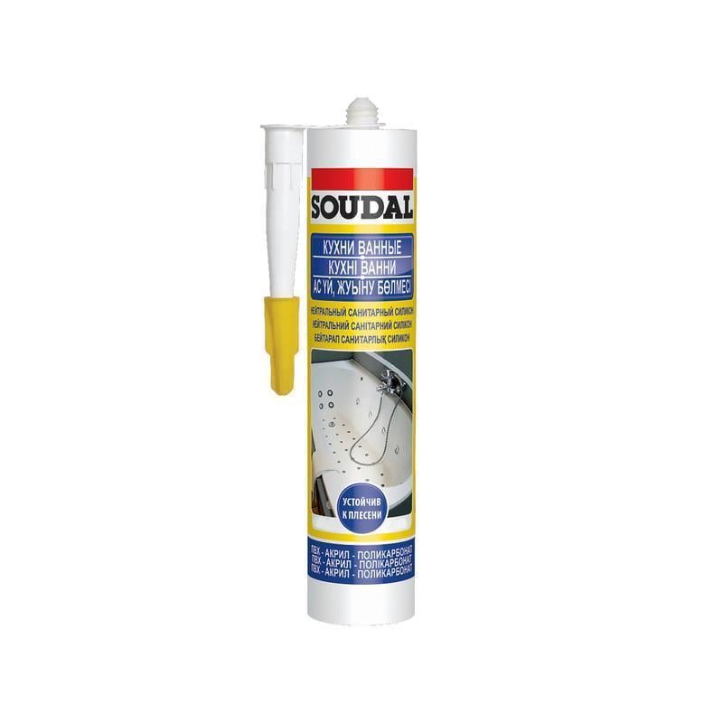 Герметик силиконовый SOUDAL нейтральный санитарный 280 мл 3 шт. Прозрачный (000020000000022002)