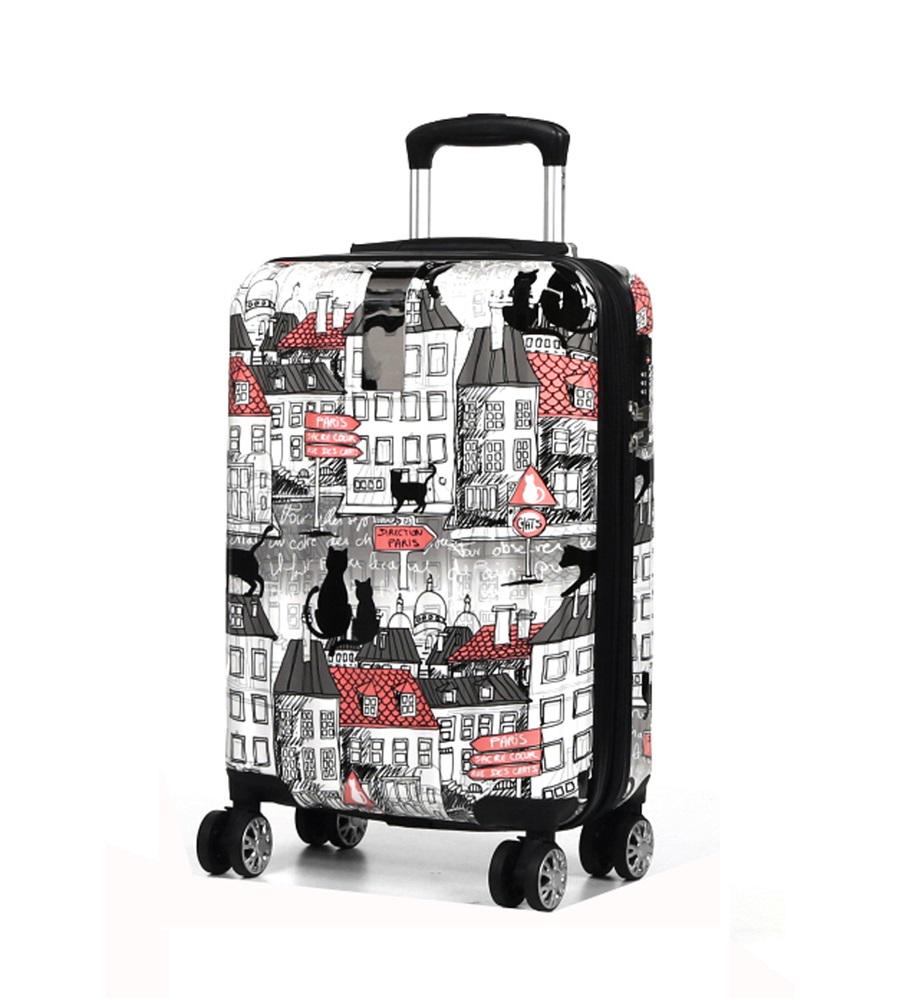 Чемодан малый поликарбонат под ручную кладь Airtex 960 Cat 35 л 54x35x20 см Разноцветный