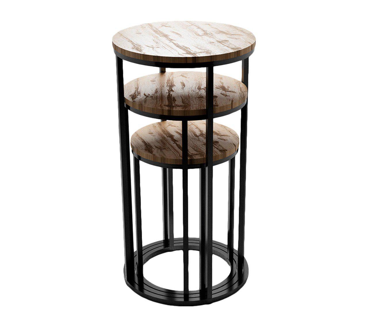 Комплект круглих столиків Zalizo MIMOSA 75x40x40 см Дуб Тахо