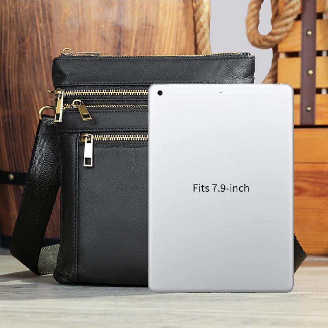 Чоловіча сумка через плече Lorian з натуральної шкіри на одне основне відділення Чорний (LR 256164-black) - фото 8 Чоловіча сумка через плече Lorian з натуральної шкіри на одне основне відділення Чорний (LR 256164-black) - фото 8