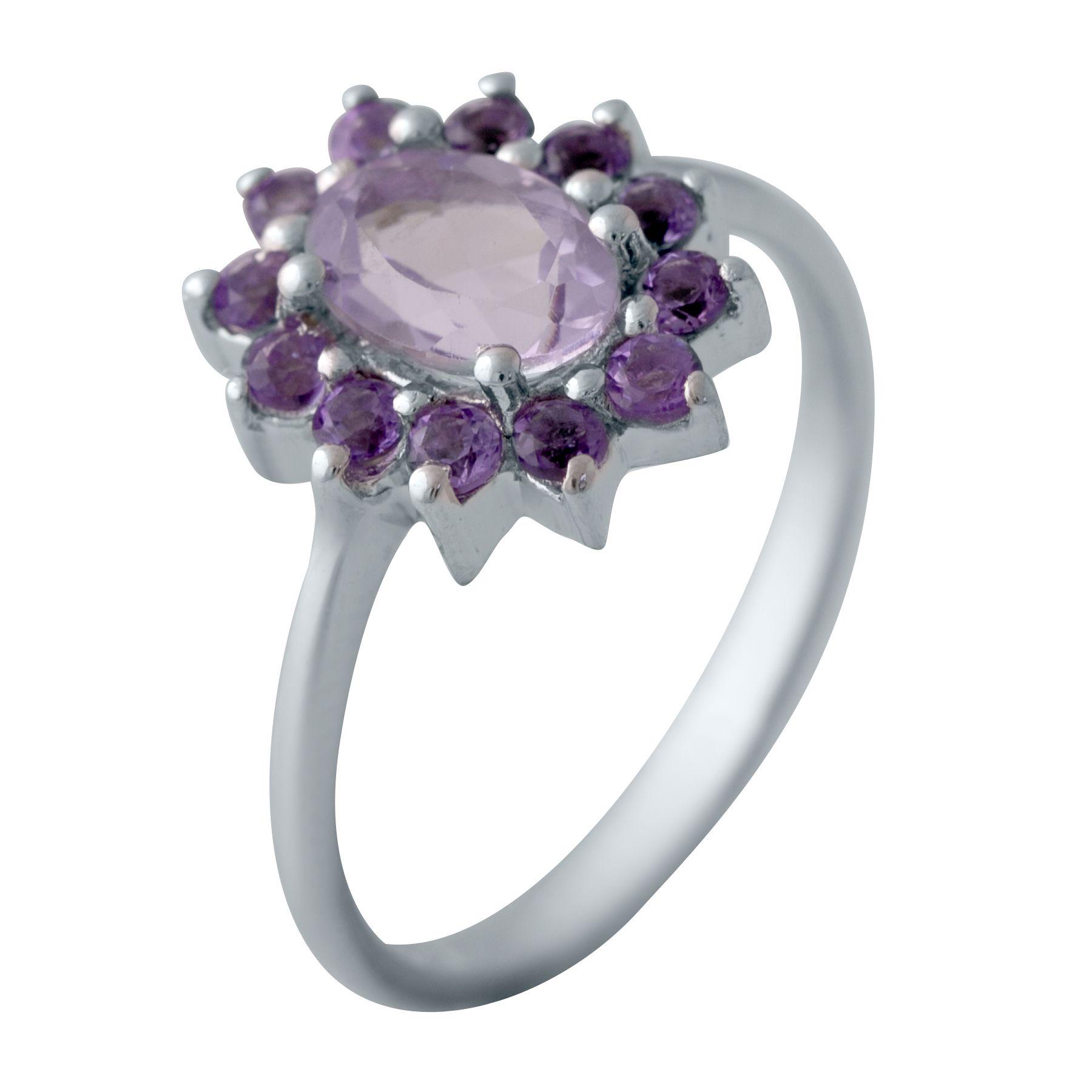 Кольцо серебряное с натуральным аметистом 3,71 г р. 17 (1139684)