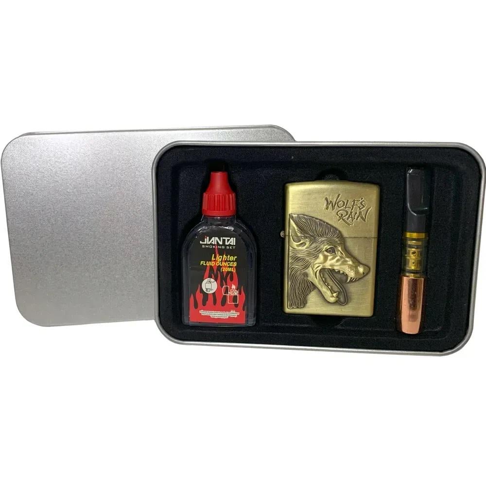 Набор подарочный бензиновый Wolfs Rain зажигалка/мундштук/баллончик бензина (32162173) Набор подарочный бензиновый Wolfs Rain зажигалка/мундштук/баллончик бензина (32162173)