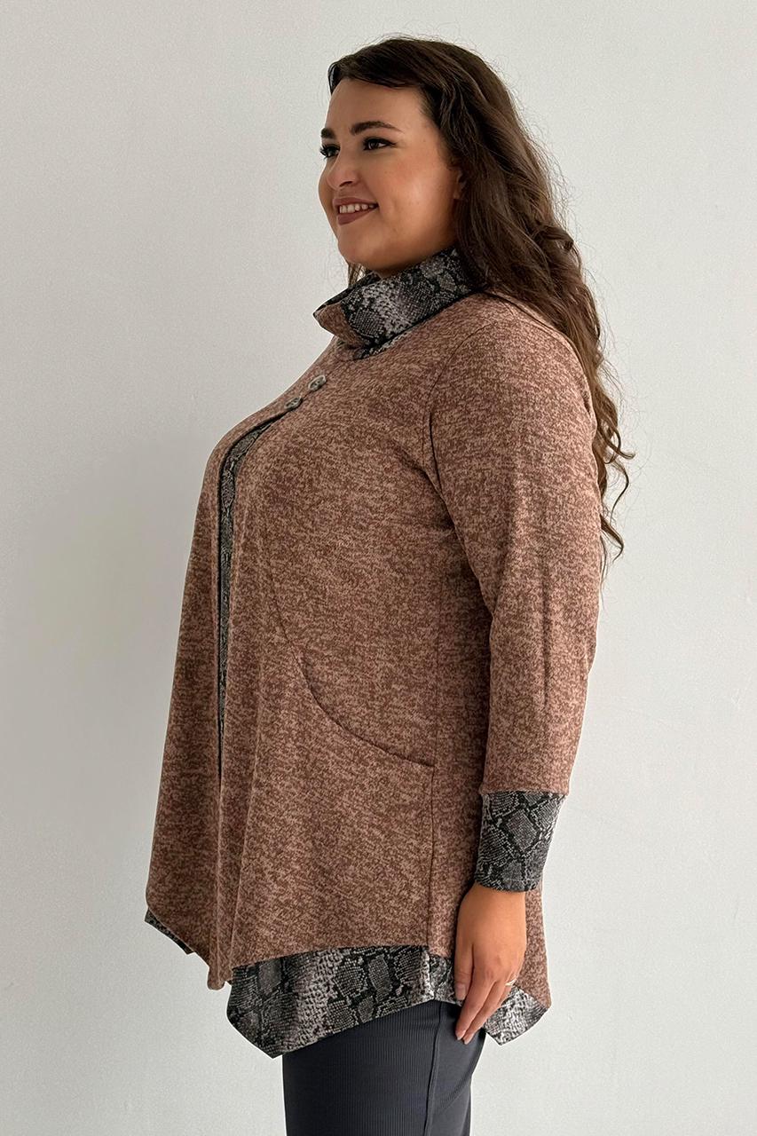 Туніка батал жіноча PANNI Дана приховує р. 64-66 Бежевий (Р2508252266) - фото 2