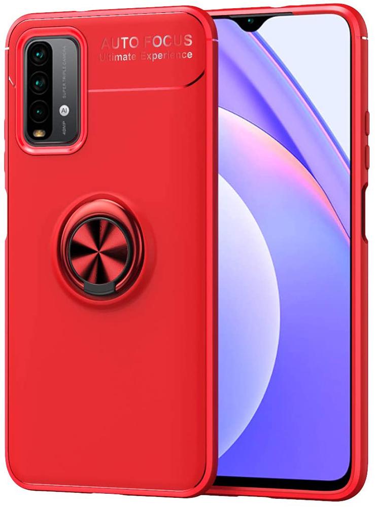 Чохол з кільцем Auto Focus для Xiaomi Redmi 9T Red (20982-2D)