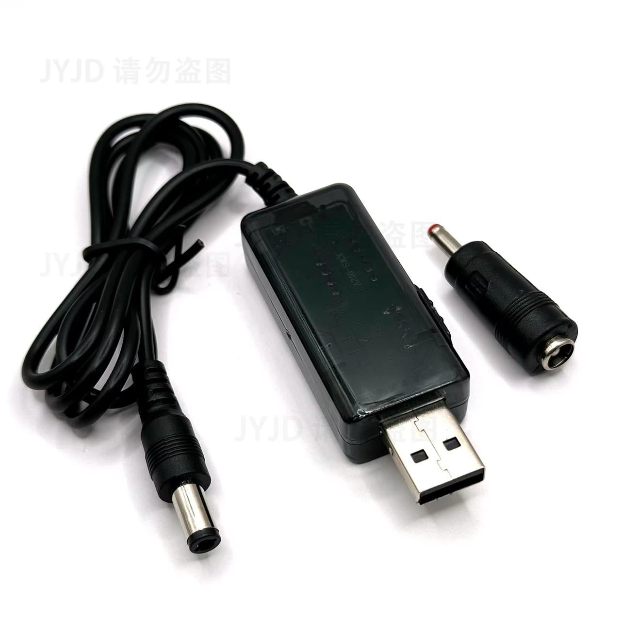 Кабель повышающий питание USB-DC 5 В на 9 В/12 В с дисплеем и переходником (1608)