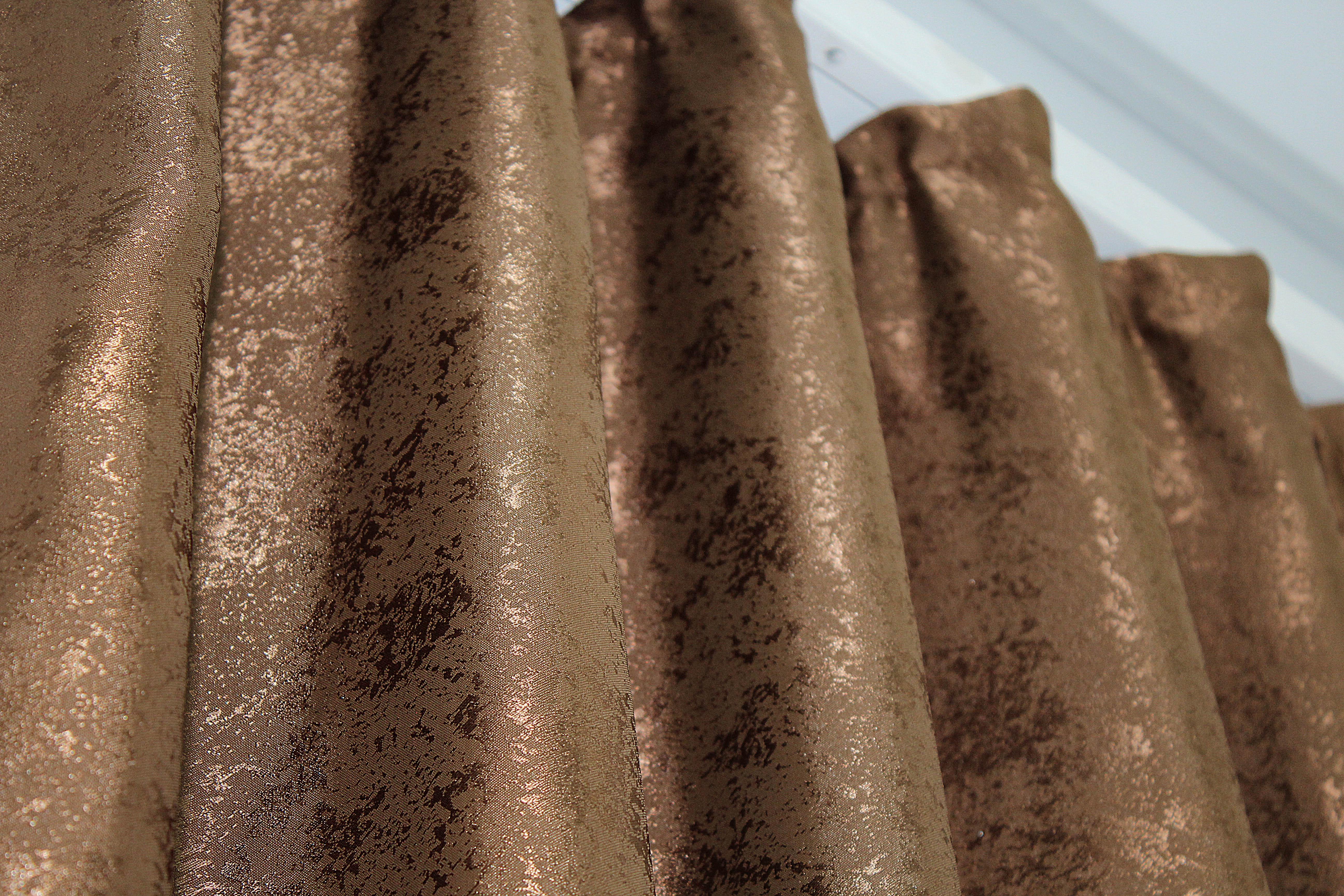 Комплект готовых штор VR-Textil Жаккард Мрамор Al1 № 660ш 150х285 см 2 шт. Коричневый (33-0134) - фото 6