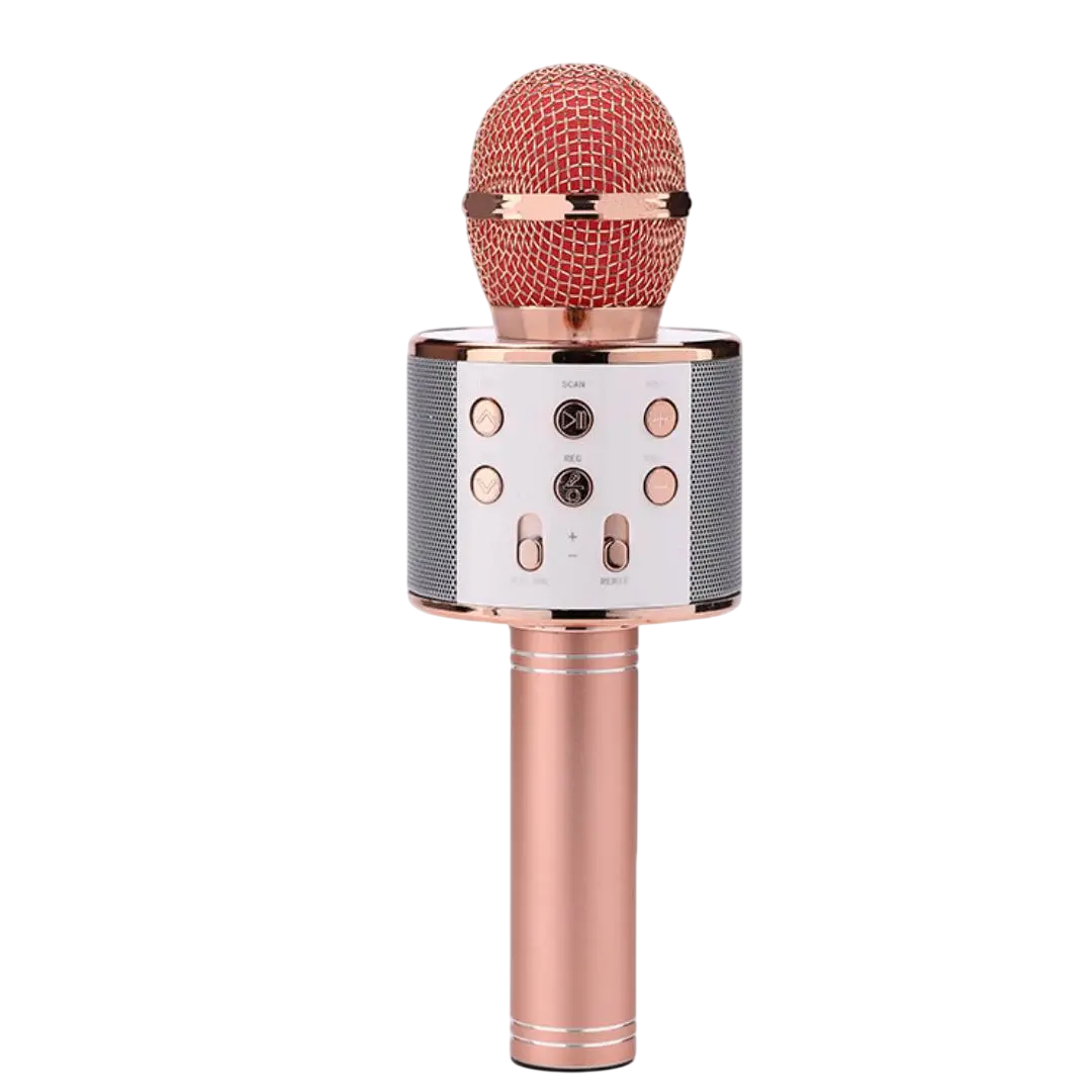Микрофон караоке детский Bluetooth С 48340 беспроводной Розовое золото (1865613722)