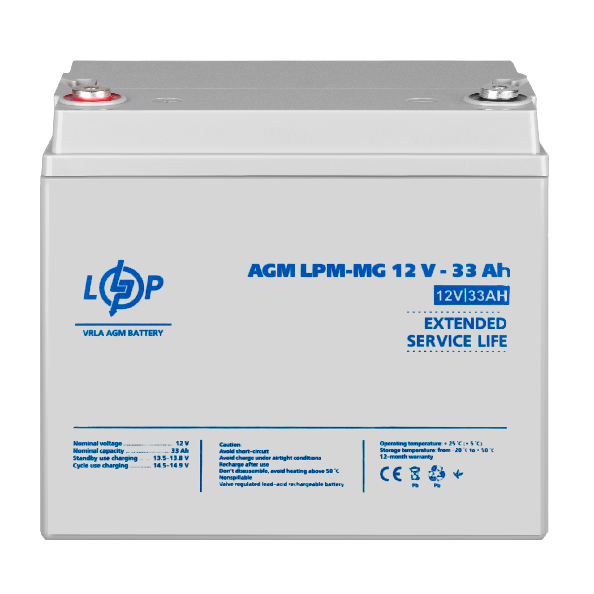 Акумулятор мультигелевий LogicPower LPM-MG 12V-33 Ah (26454660) - фото 2 Акумулятор мультигелевий LogicPower LPM-MG 12V-33 Ah (26454660) - фото 2