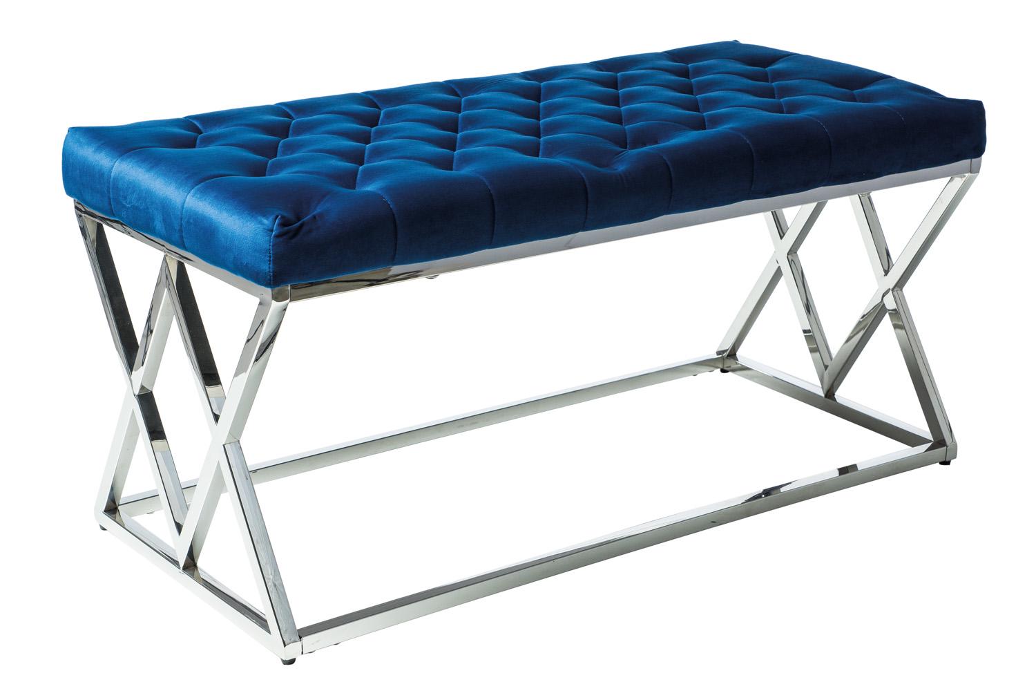 Банкетка Elixa Серебряный/Синий