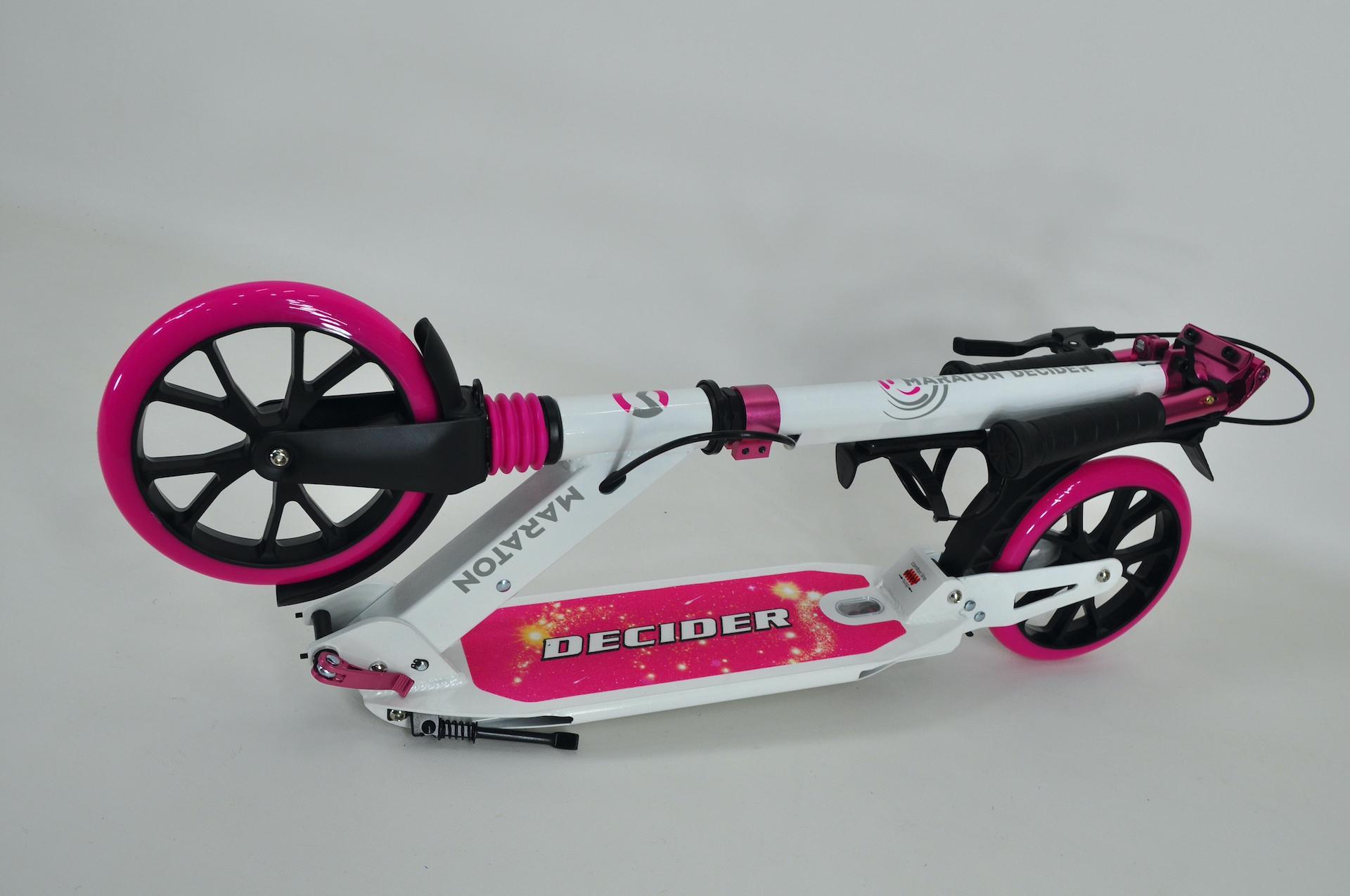 Самокат Maraton Decider з амортизаторами та підногою + ремінь Рожевий - фото 19 Самокат Maraton Decider з амортизаторами та підногою + ремінь Рожевий - фото 19