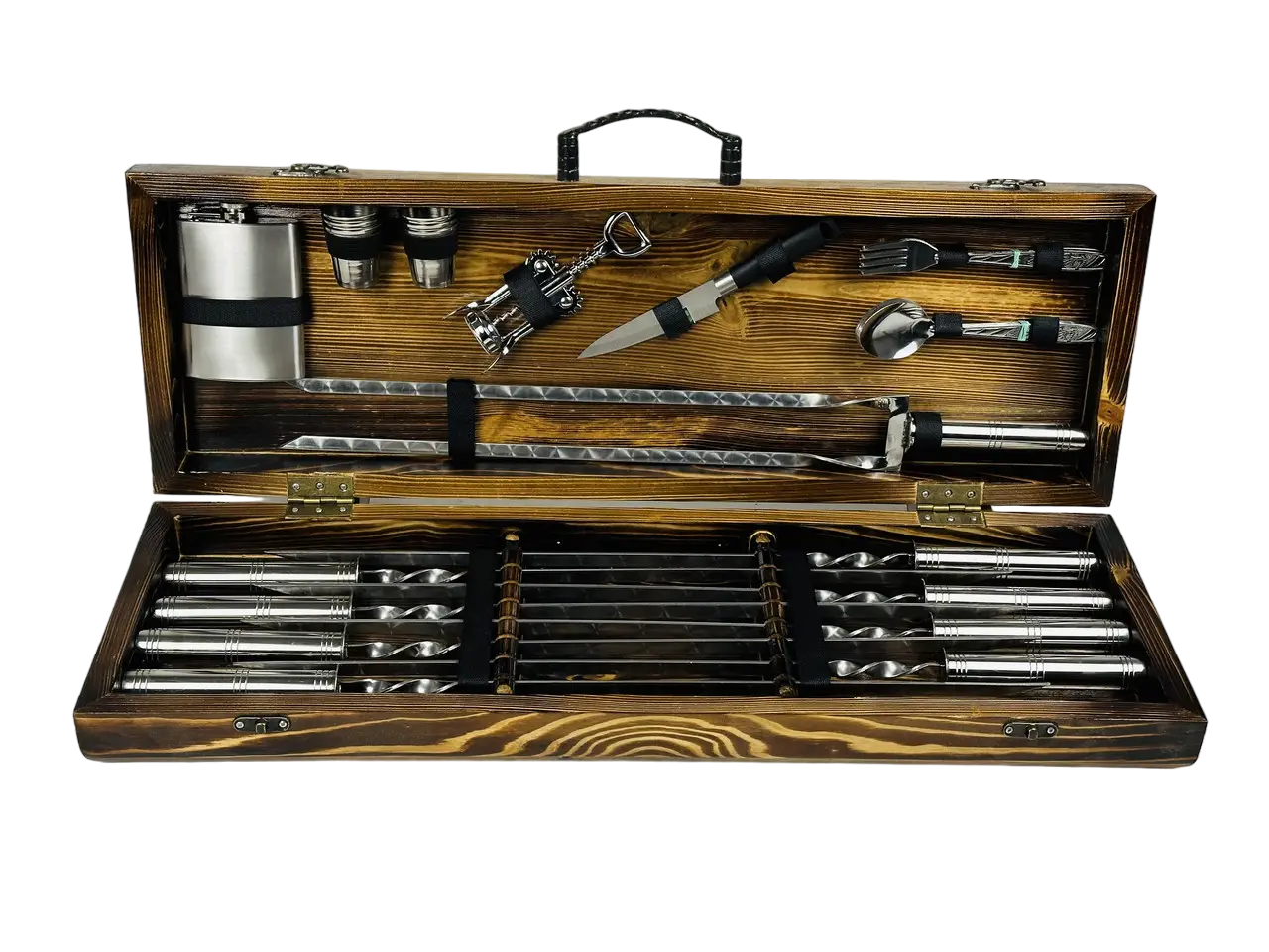 Набор шампуров в кейсе Стальной (21-10-KS-7809)