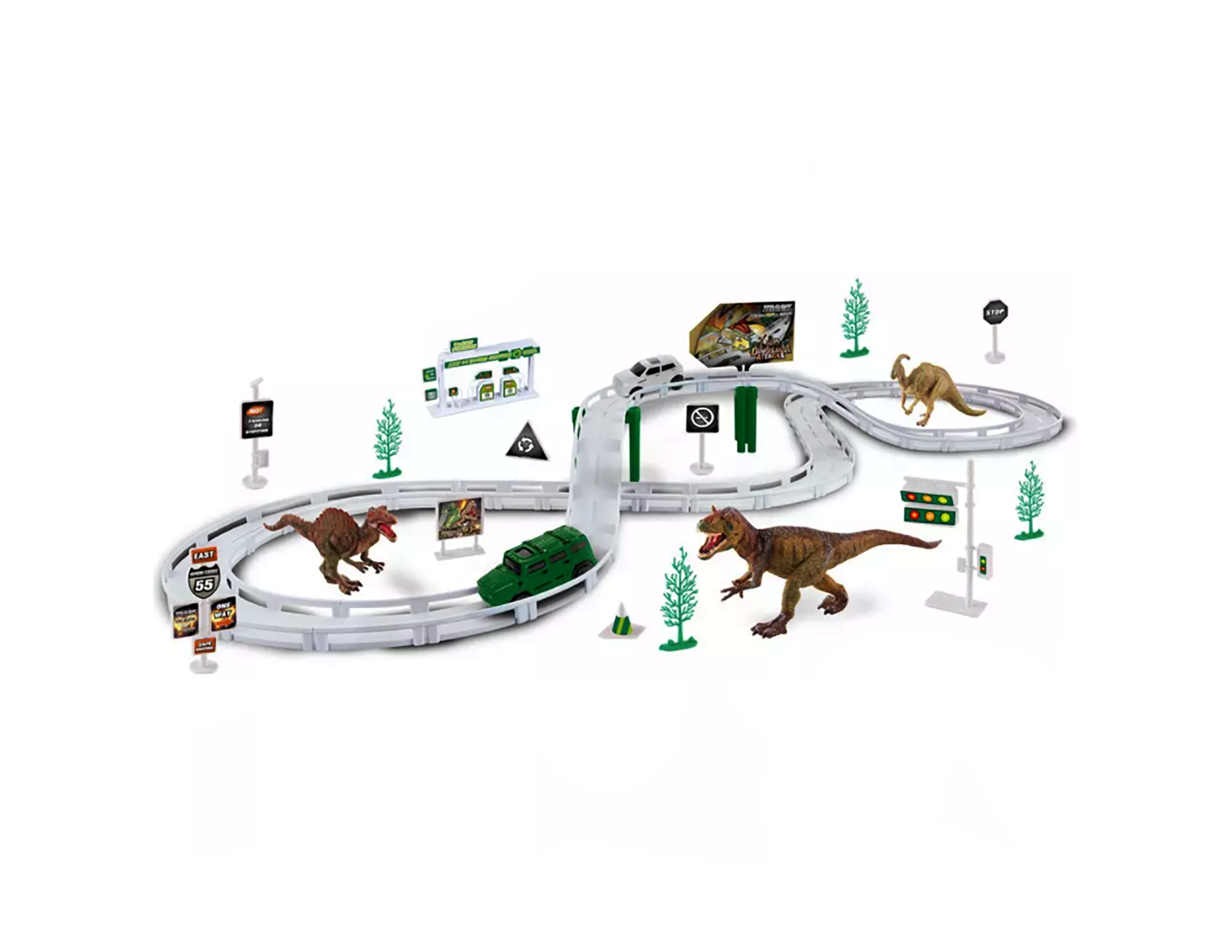 Ігровий набір SUNROZ Dinosaur Series Track гоночний трек з динозаврами 270 см 37 пр. (SUN2249)