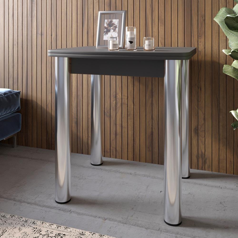 Обеденный стол Lion Нота Мини раскладной 60x70/70x120 см Антрацит (000-000-2613)