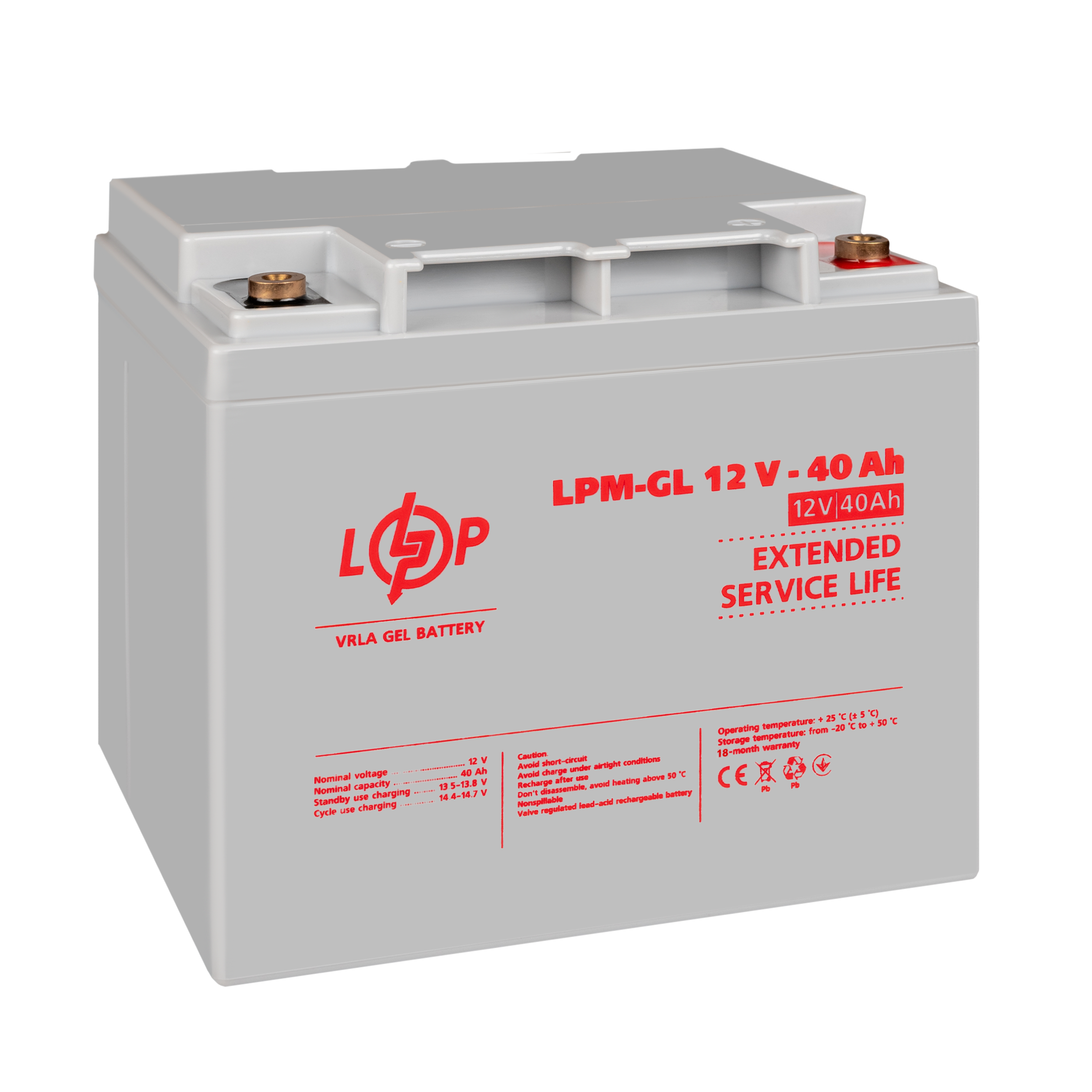 Аккумулятор гелевый LPM-GL 12V-40 Ah - фото 4 Аккумулятор гелевый LPM-GL 12V-40 Ah - фото 4