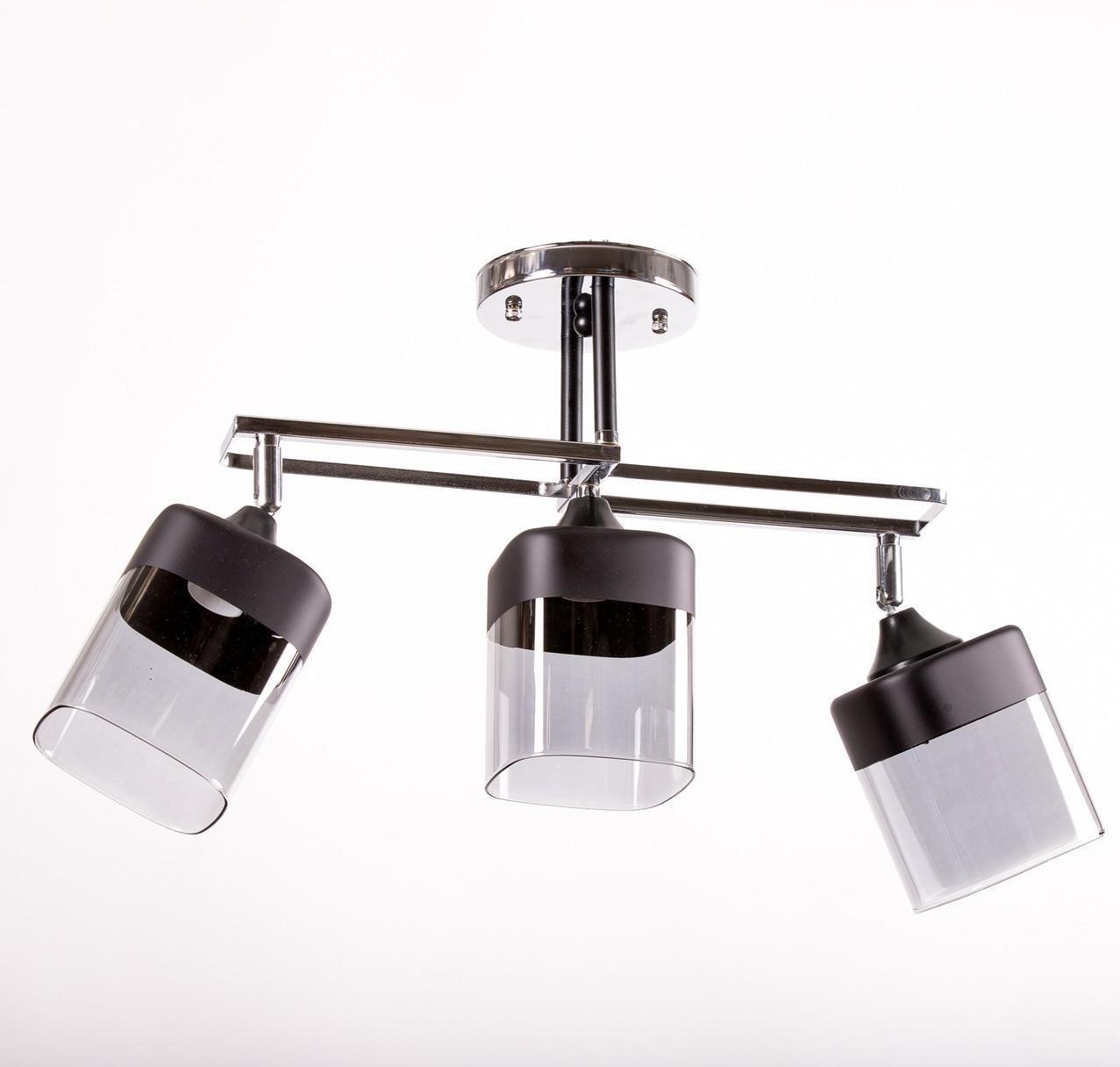 Люстра стелева Свет SR-A3372/3 BK+CH на 3 лампи Хром