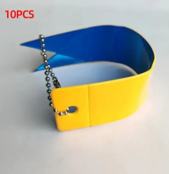 Брелок світловідбиваючий 10 шт. 15x3 см Помаранчево-блакитний (16789/2) - фото 3 Брелок світловідбиваючий 10 шт. 15x3 см Помаранчево-блакитний (16789/2) - фото 3